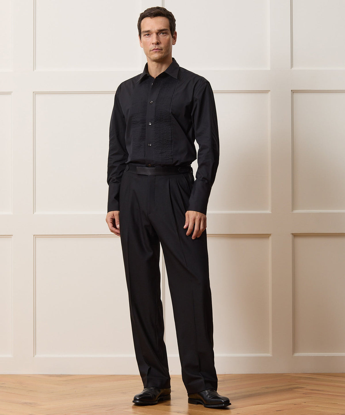 Armando Cabral Pleat Bib Tuxedo Shirt - Black