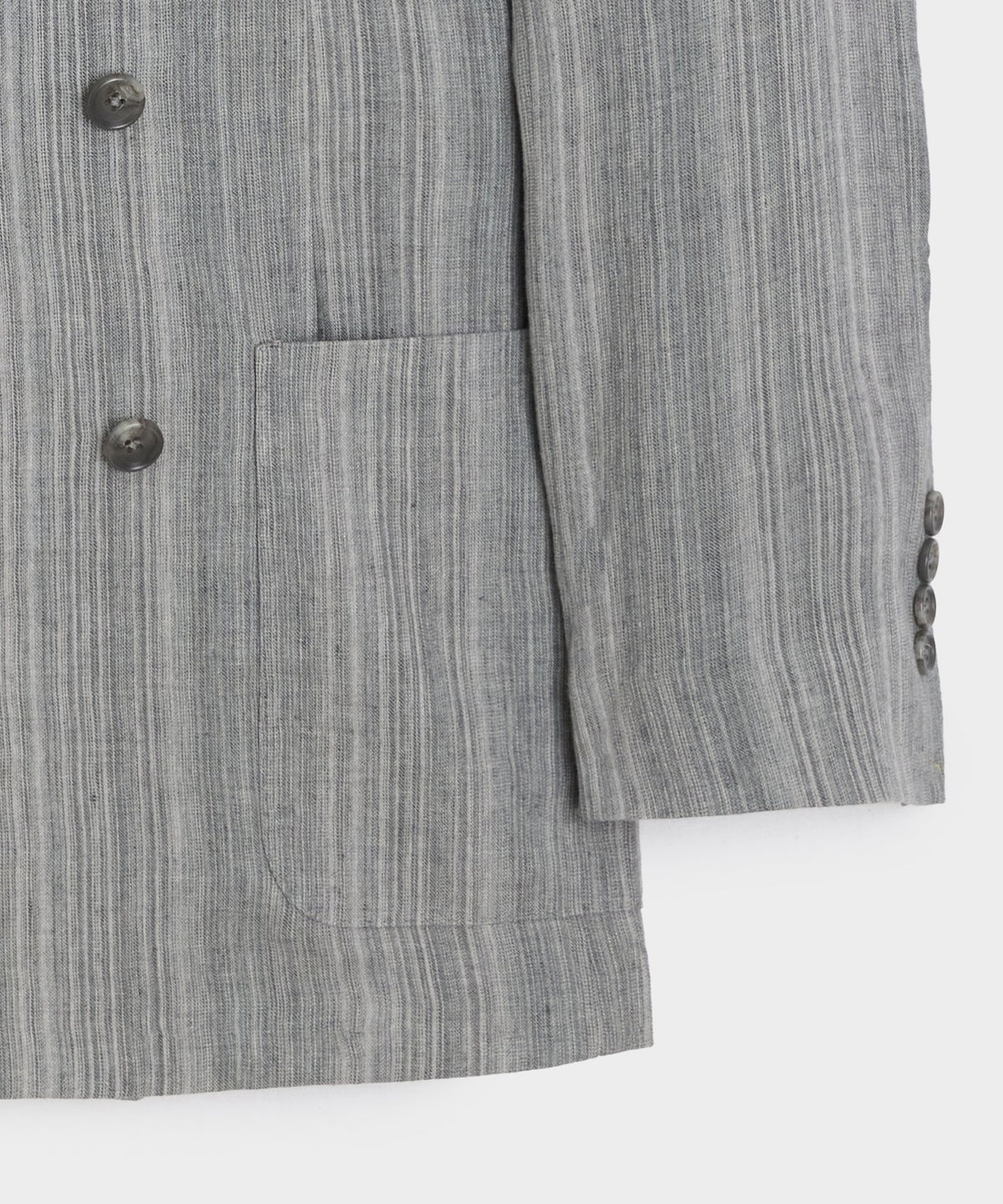 Italian Multi-Stripe Linen Wythe Jacket - Grey
