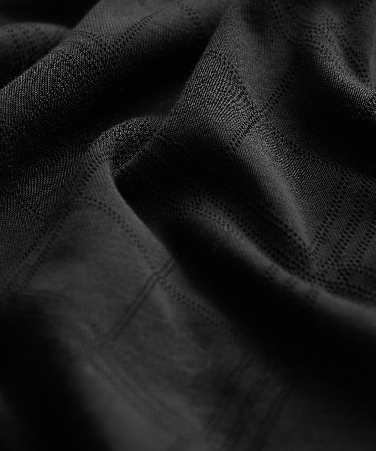 Cotton Jacquard Polo - Black