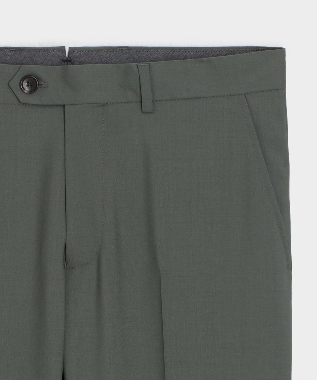 Italian Wool Mohair Sutton Trouser - Green Smoke