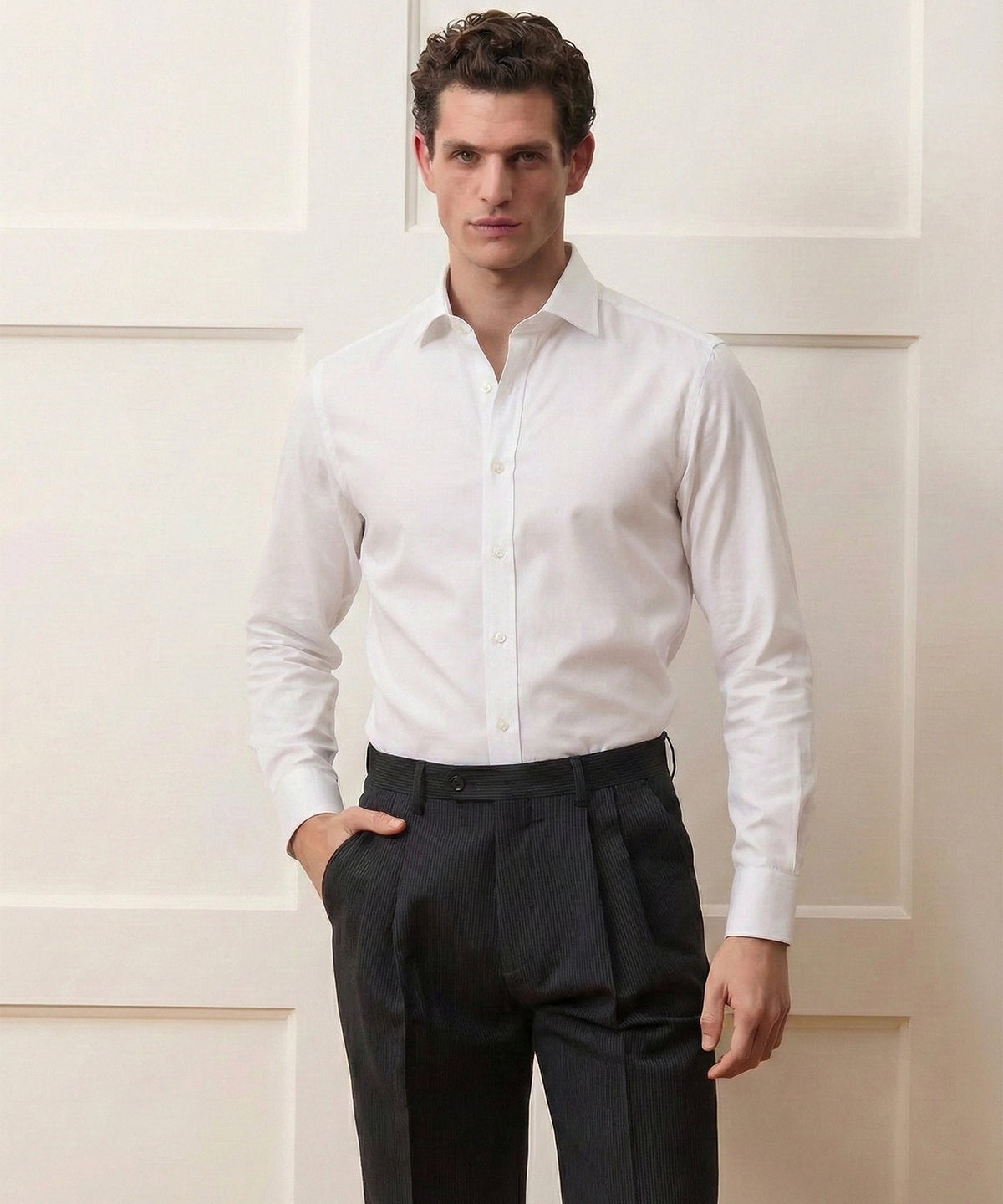 End-On-End Poplin Dress Shirt - White