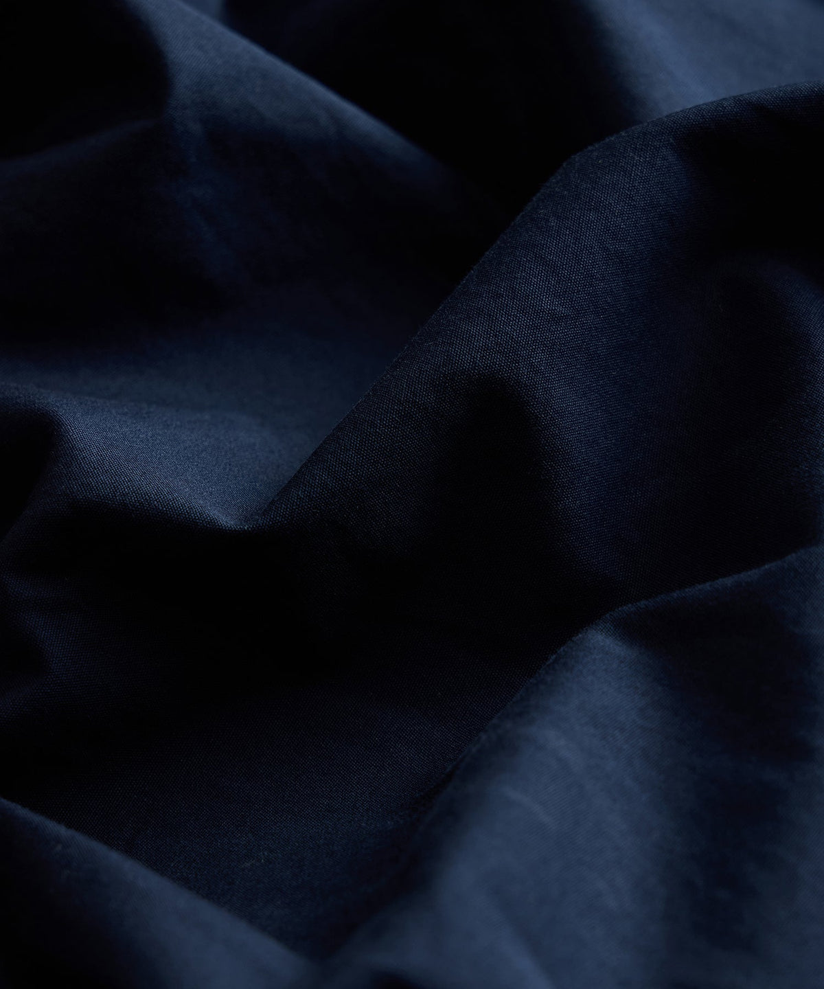 Poplin Band Collar Shirt - Navy