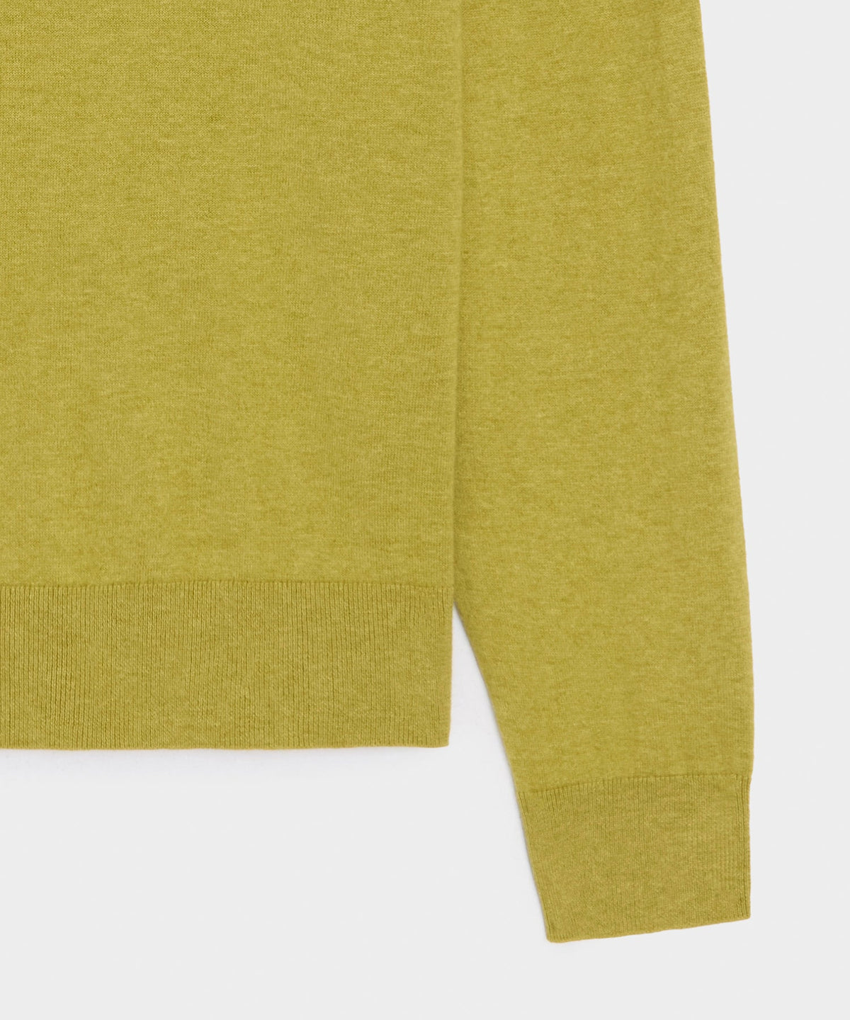 Cotton-Cashmere V-Neck - Green Leaf