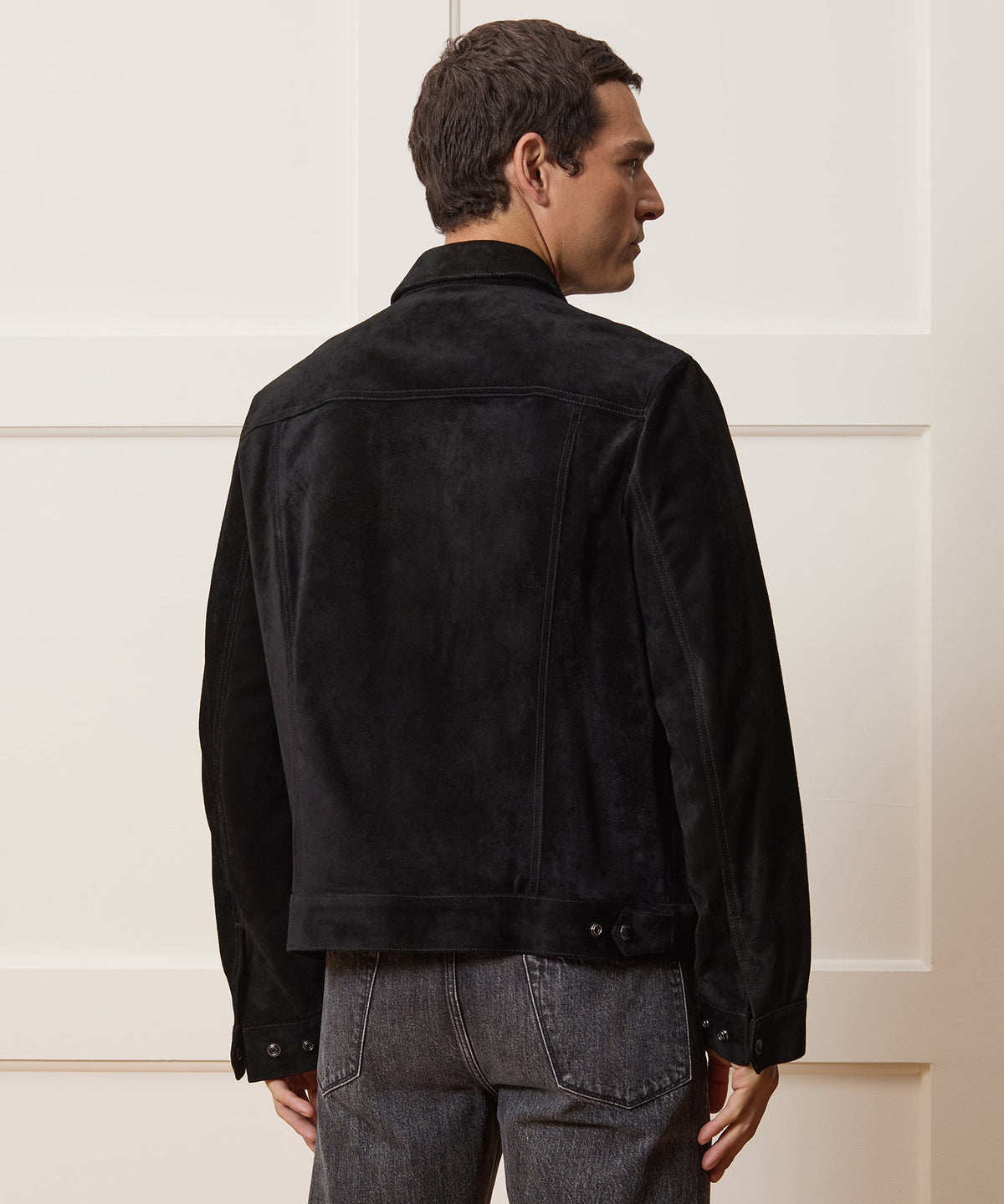 Italian Suede Dylan Jacket - Black