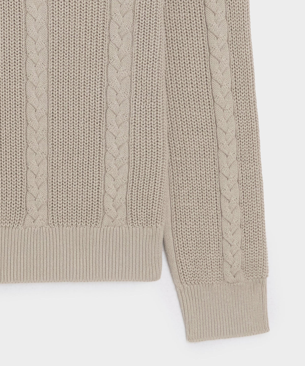 Beechwood Cable Knit Sweater Polo - Stone