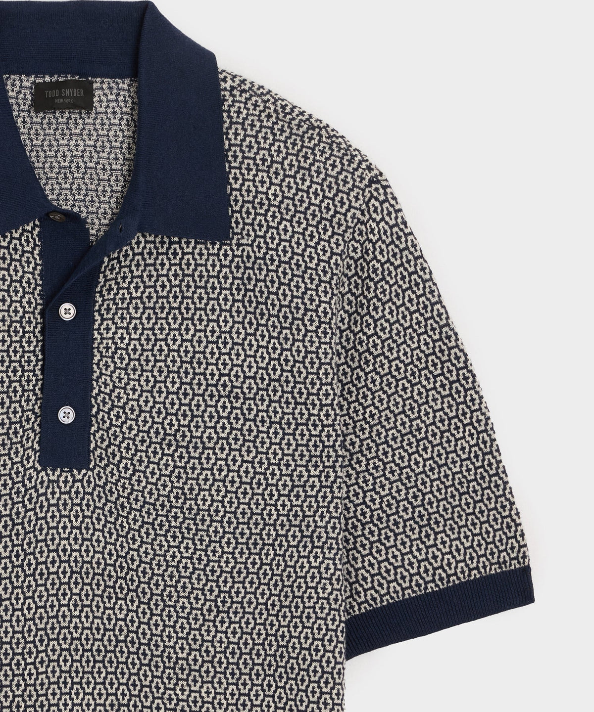 Joshua Sweater Polo - Navy Batik