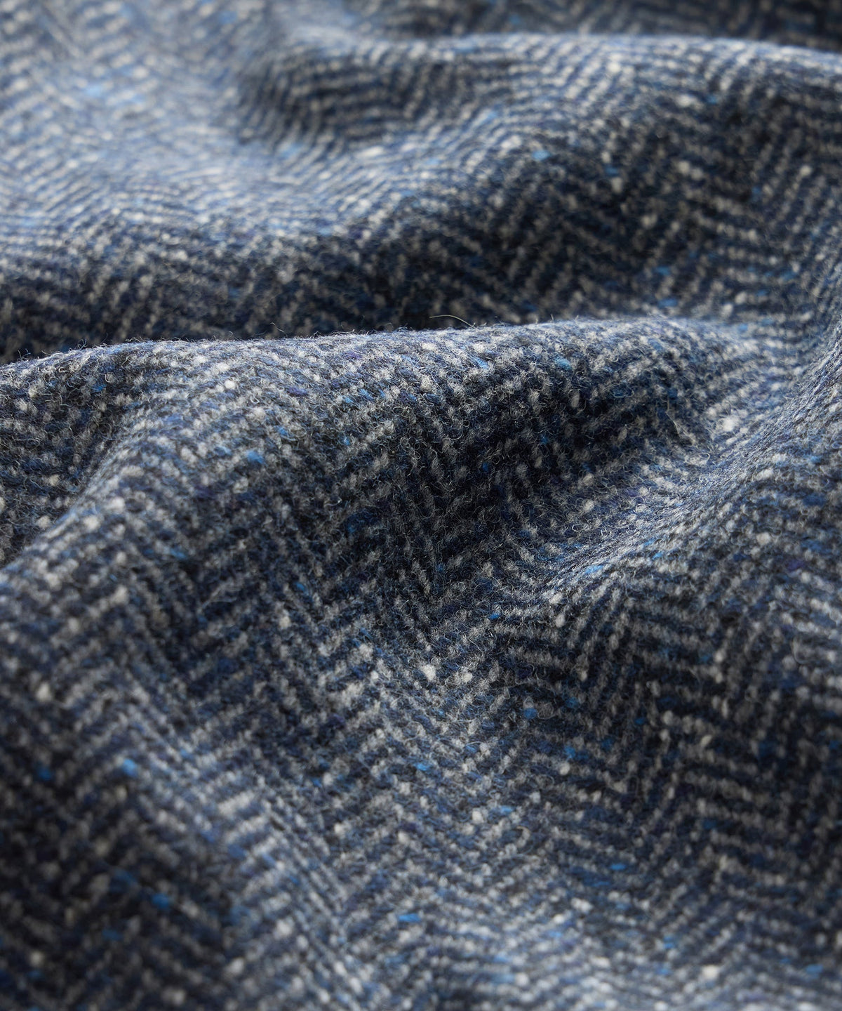 Italian Wool Herringbone Chore Coat - Steel Blue