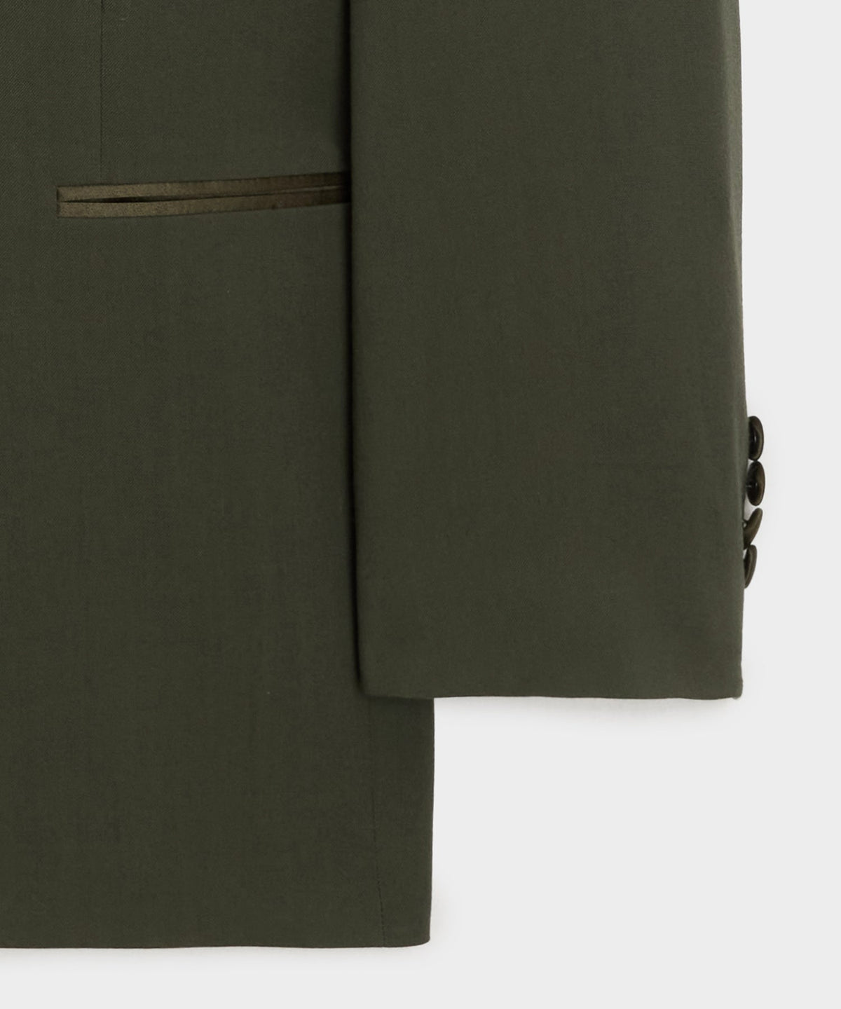 Italian Gabardine Double-Breasted Tuxedo Jacket - Snyder Olive