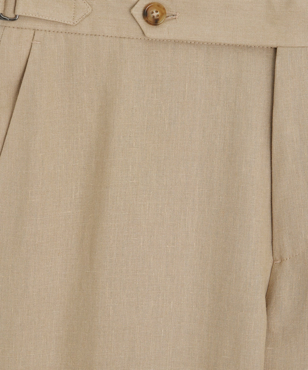 Italian Linen Side Tab Trouser - Beige
