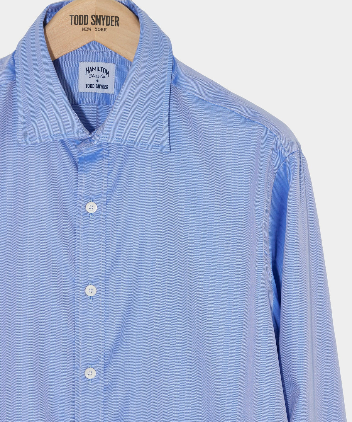 Hamilton + Todd Snyder Cotton Oxford Spread Collar Dress Shirt - Blue
