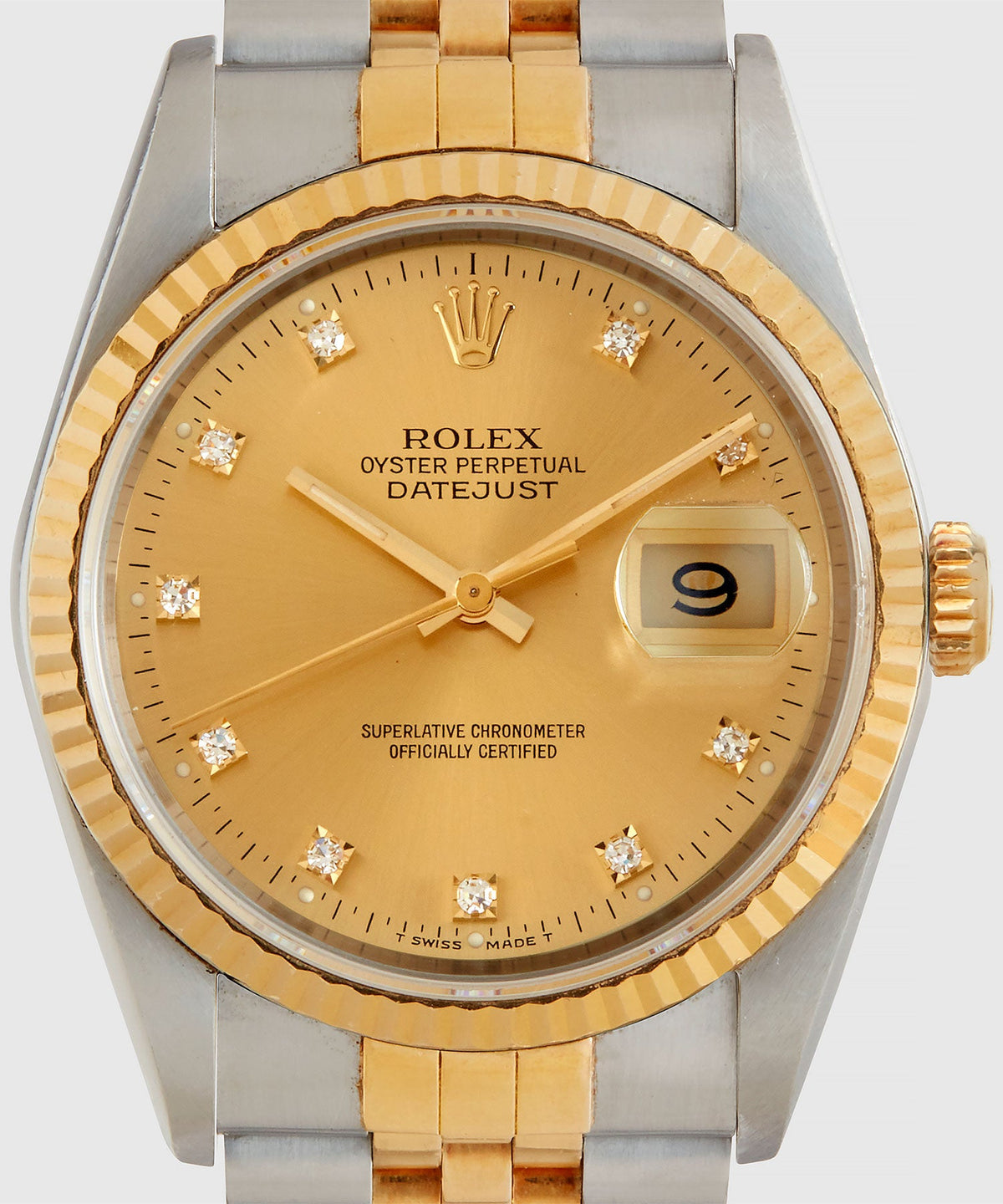 1991 Rolex Oyster Perpetual Datejust 2-Tone Diamond Jubilee Watch - Gold