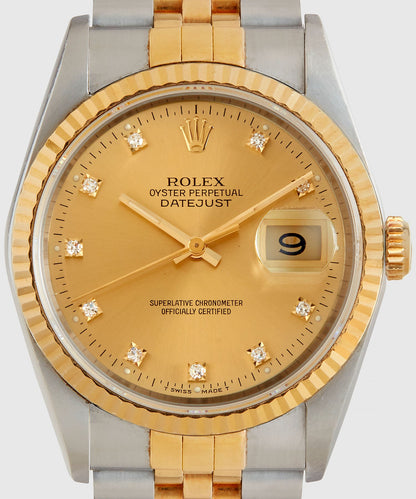 1991 Rolex Oyster Perpetual Datejust 2-Tone Diamond Jubilee Watch - Gold