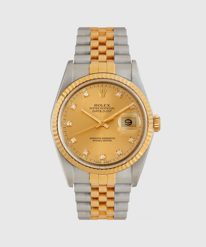 1991 Rolex Oyster Perpetual Datejust 2-Tone Diamond Jubilee Watch - Gold