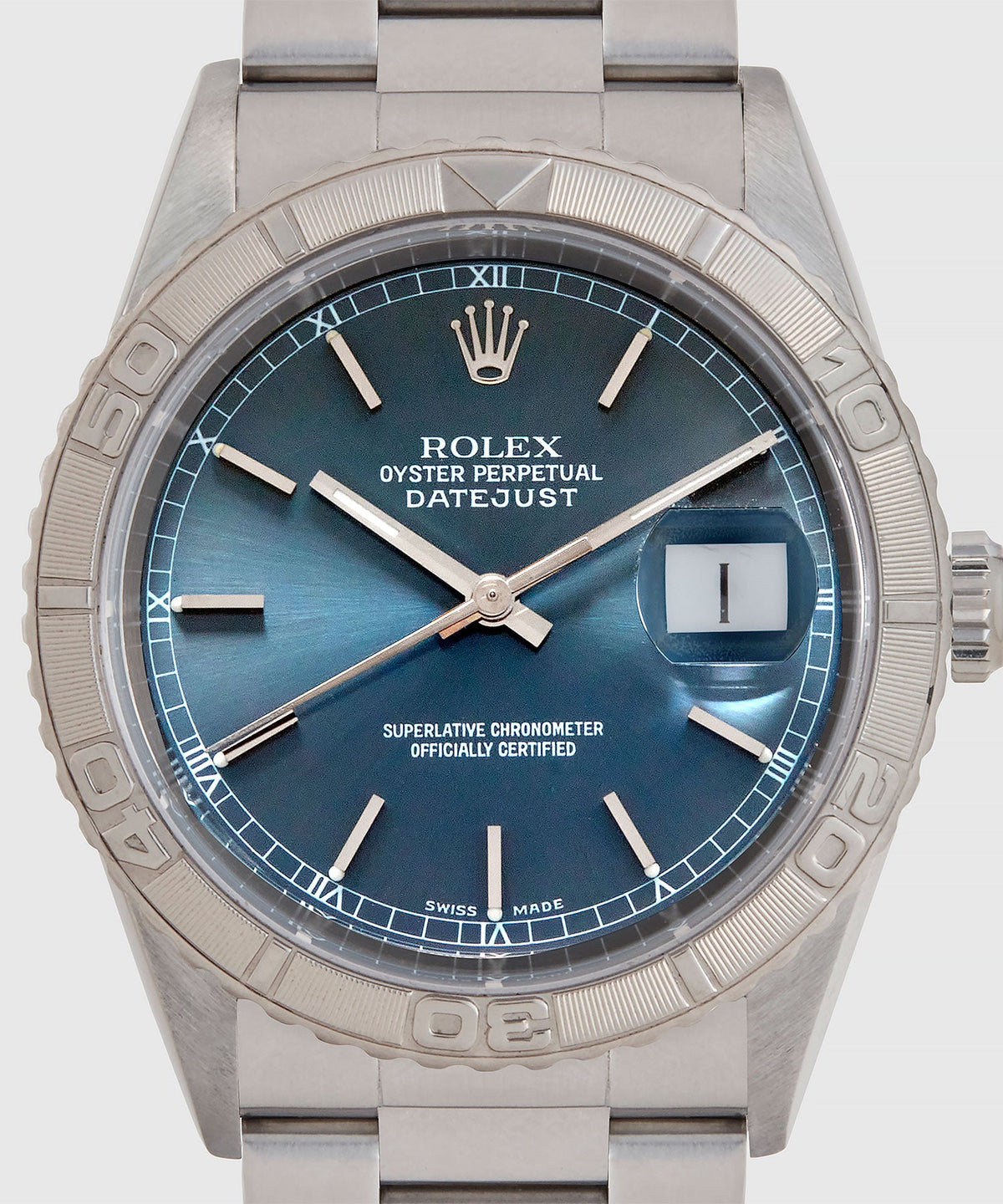 2000 Rolex Thunderbird Datejust Watch - Silver
