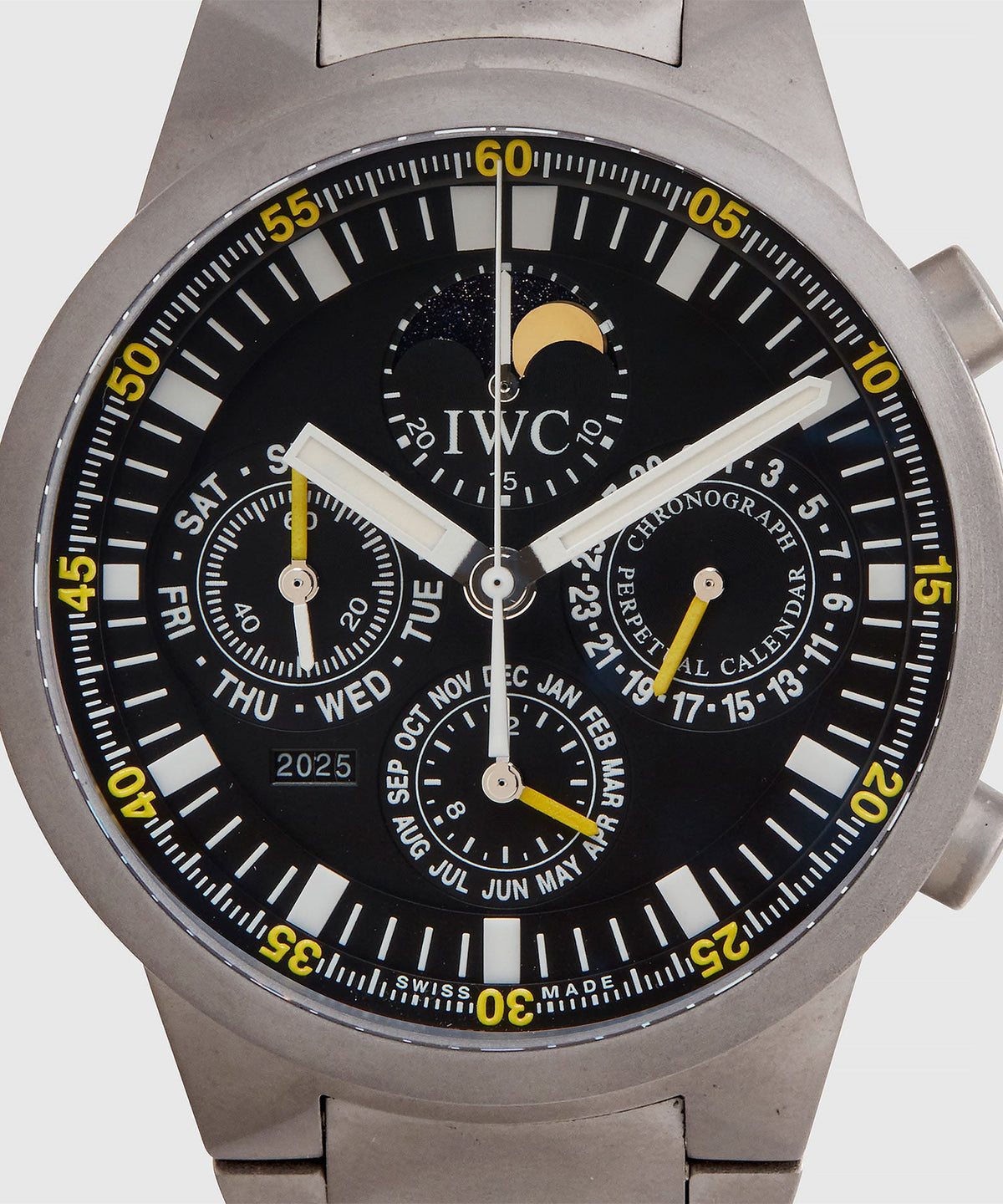 2004 IWC Perpetual Calendar Titanium Chronograph Watch - Silver
