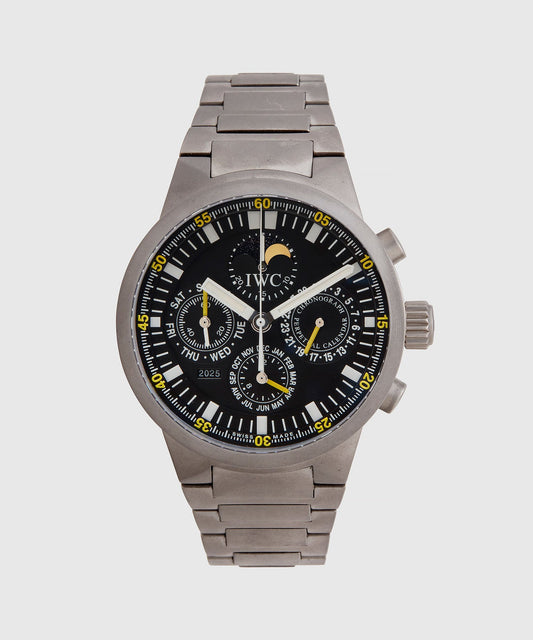 2004 IWC Perpetual Calendar Titanium Chronograph Watch - Silver