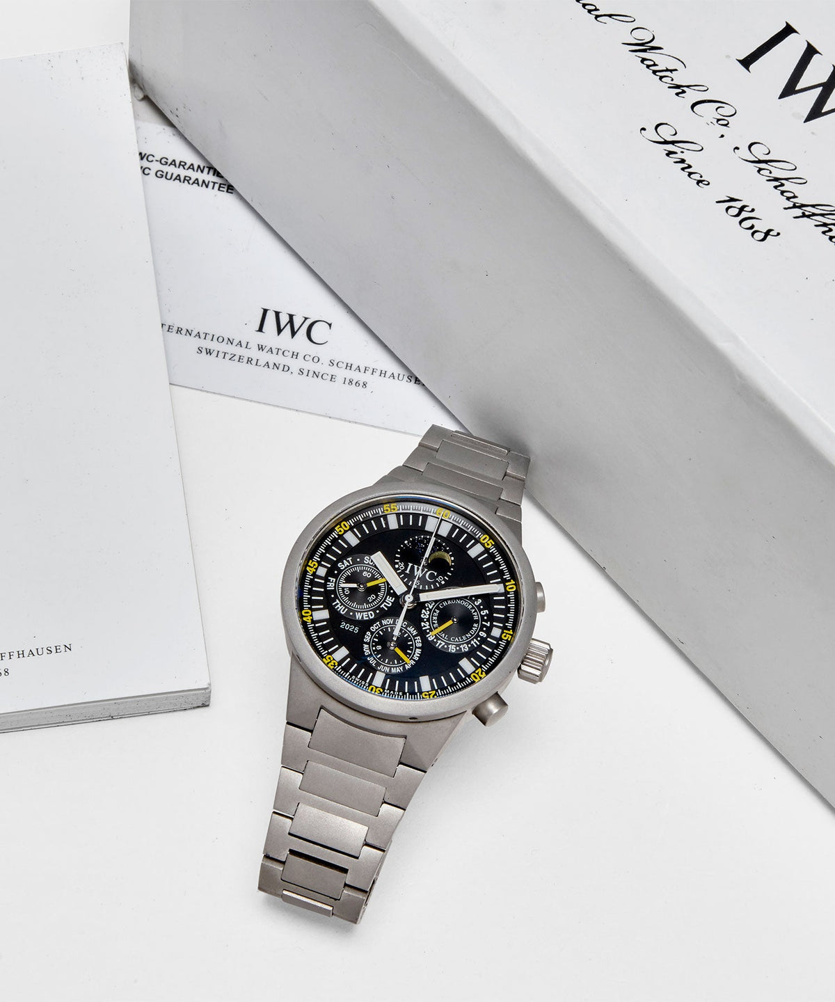 2004 IWC Perpetual Calendar Titanium Chronograph Watch - Silver
