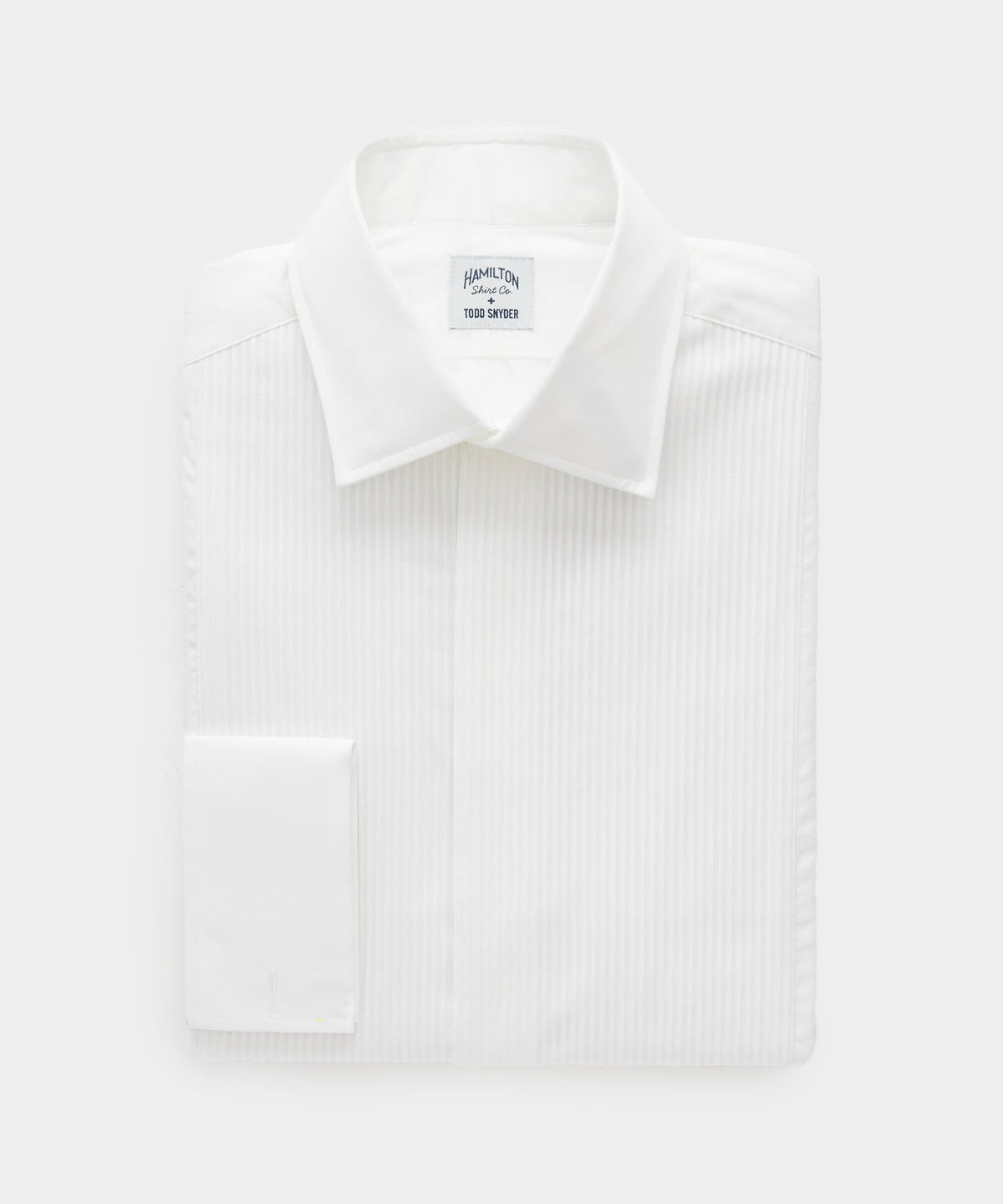 Hamilton + Todd Snyder Cotton Pleated Spread Collar Tuxedo Shirt - White