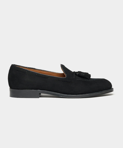Todd Snyder x Alden Suede Tassel Loafer - Black