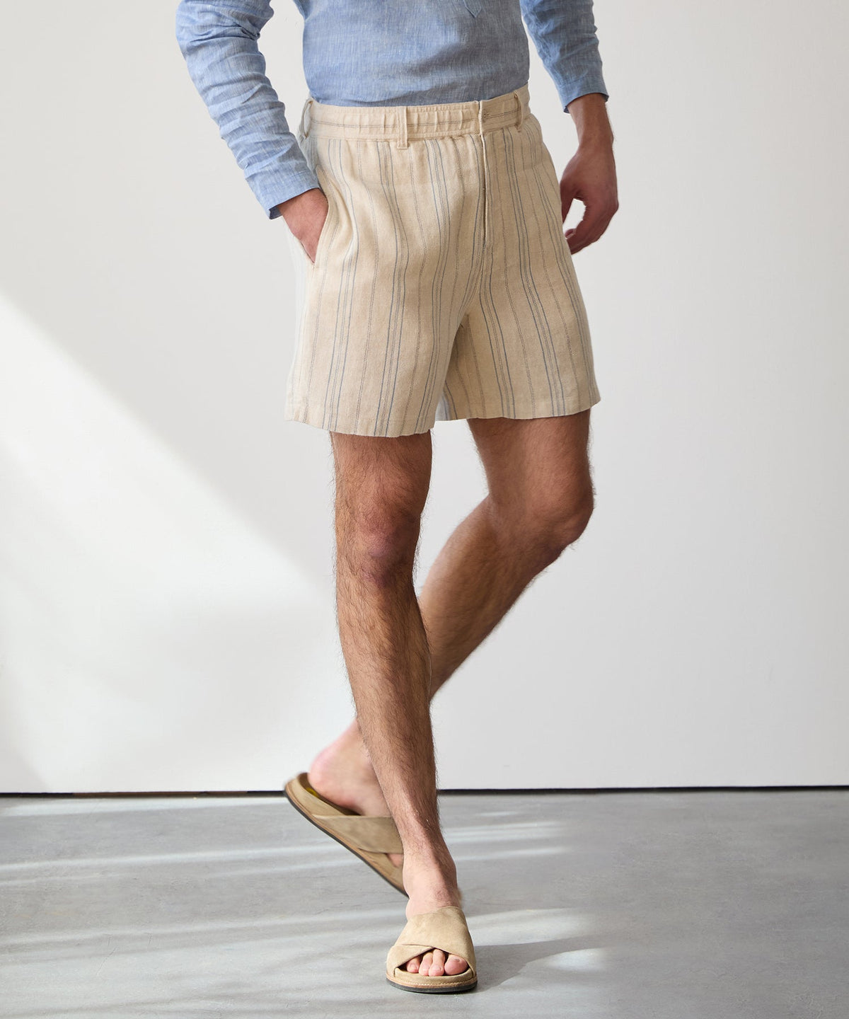 5" Linen Beachcomber Short - Cream