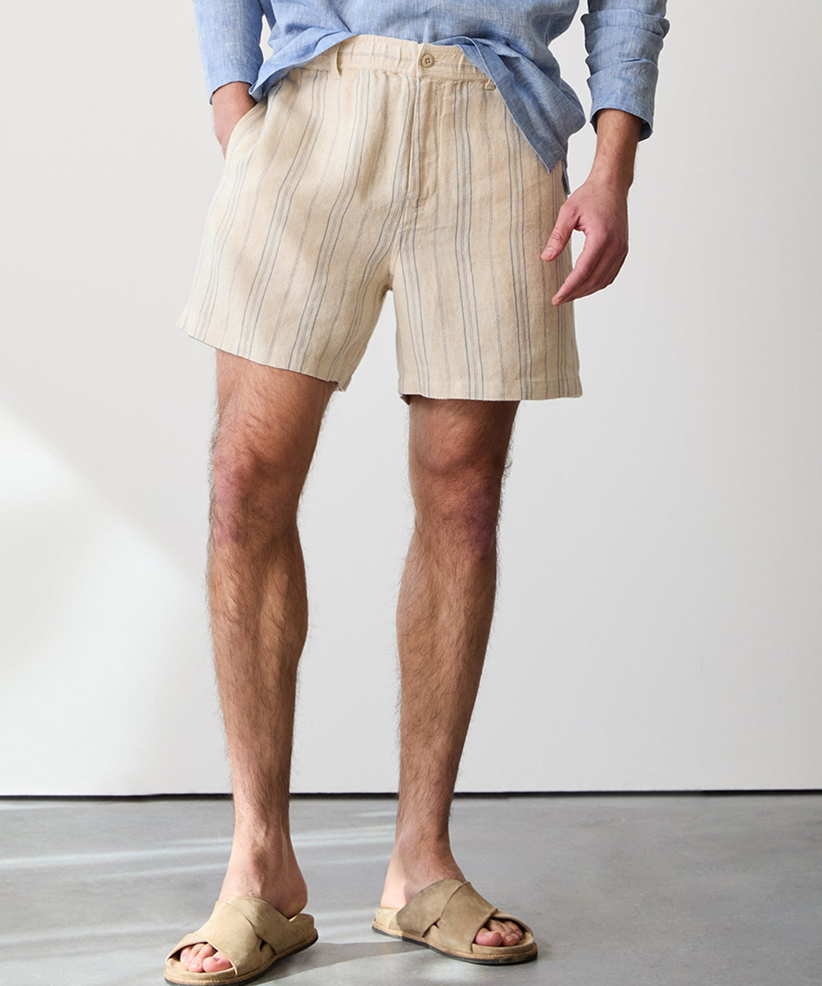 5" Linen Beachcomber Short - Cream