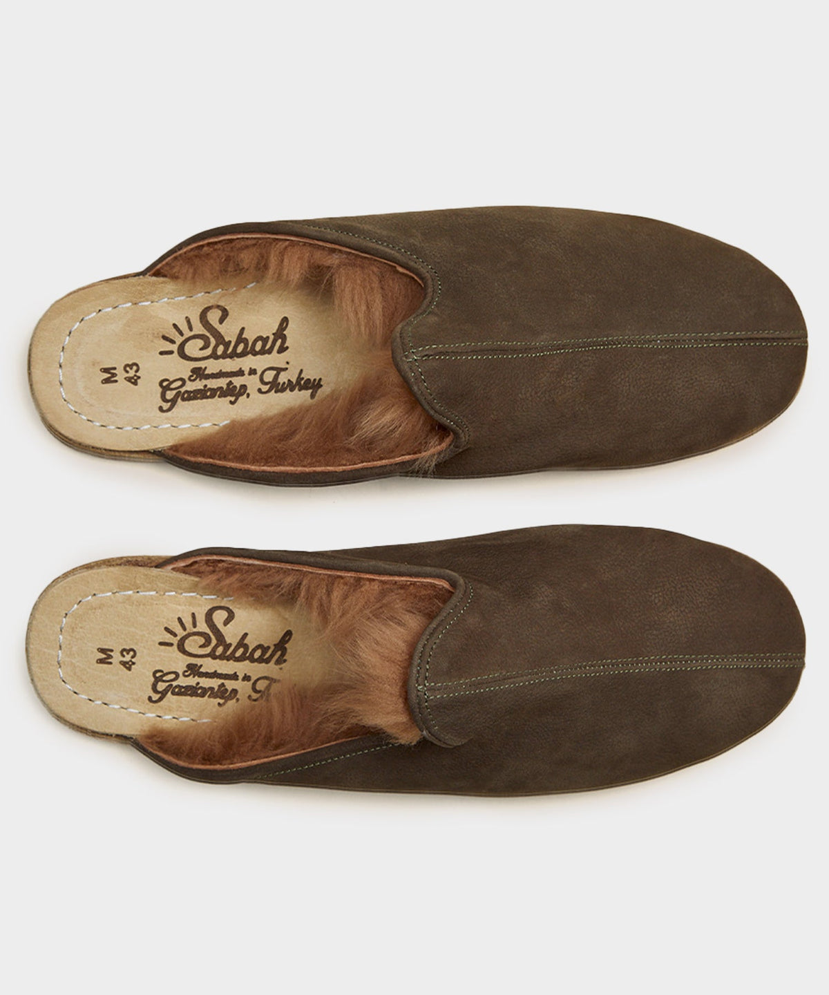 Sabah Baba Suede Shearling Slide - Olive