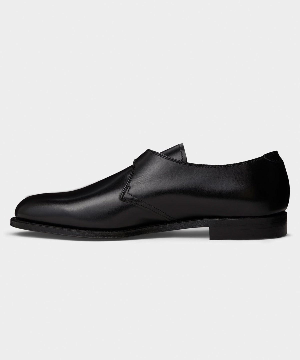 Alden Plain Toe Monk Strap Shoe - Black