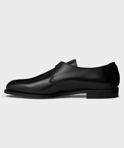 Alden Plain Toe Monk Strap Shoe - Black