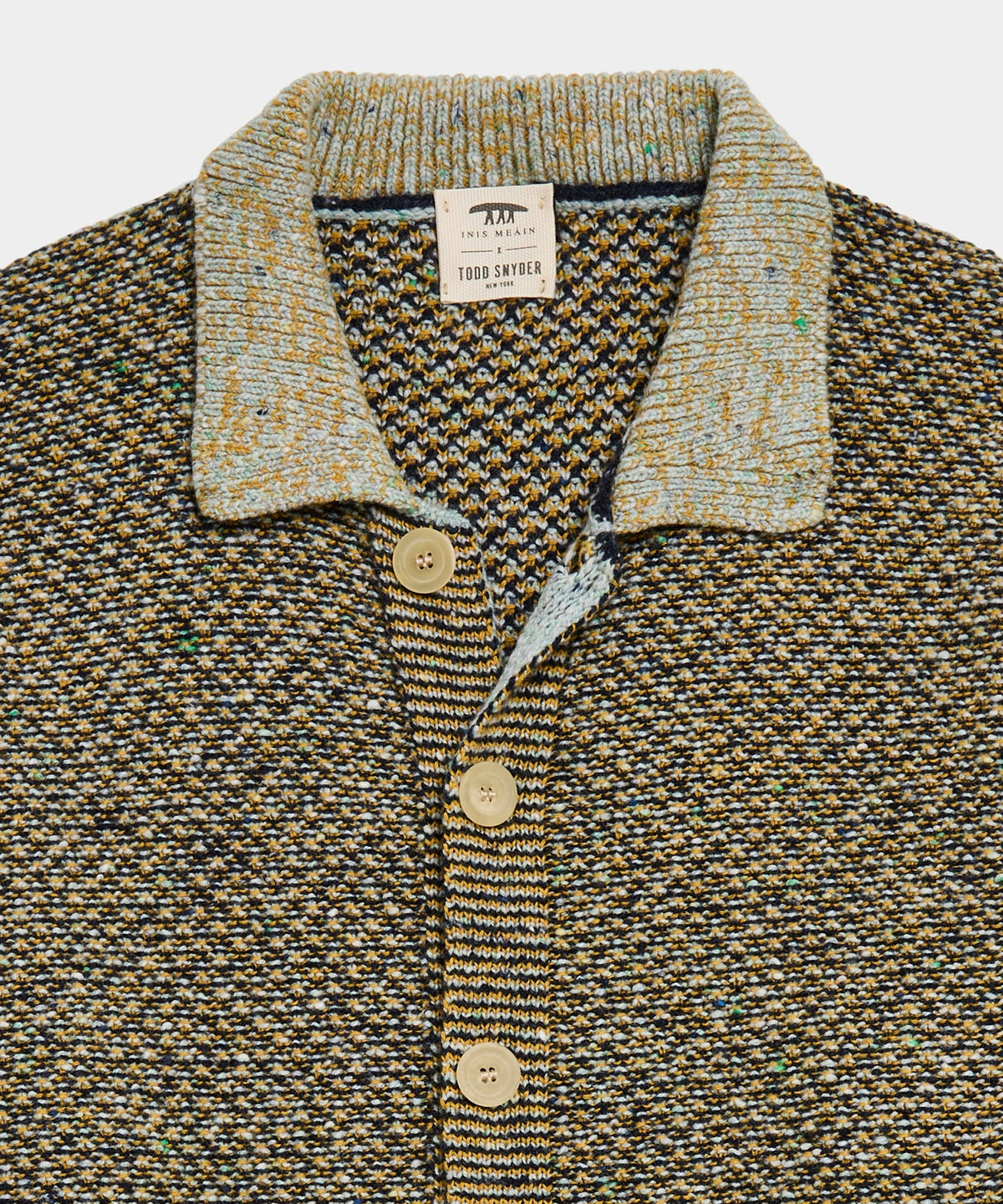 Inis Meáin Donegal Sweater Polo - Mustard