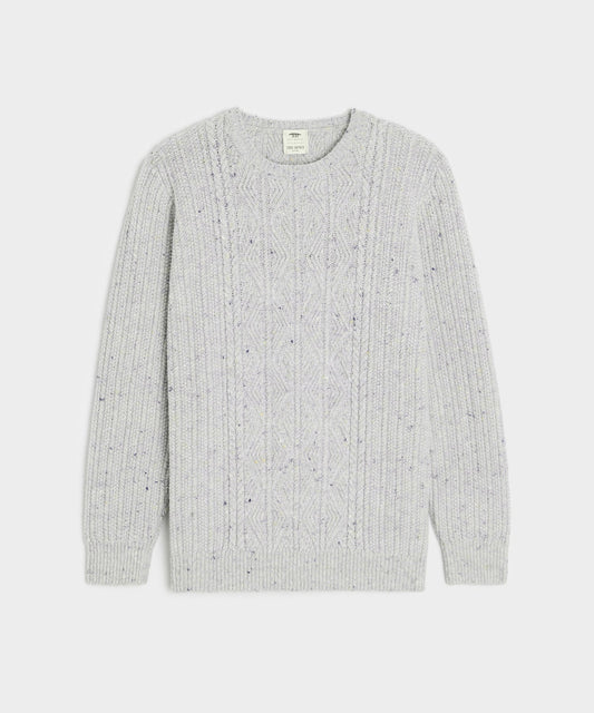 Inis Meáin Aran Cable Crewneck - Grey