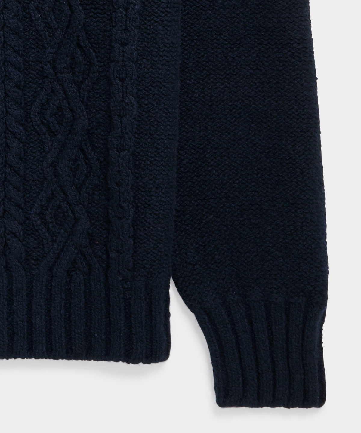 TS x Inis Meáin 50-Year Aran Mockneck Sweater - Navy