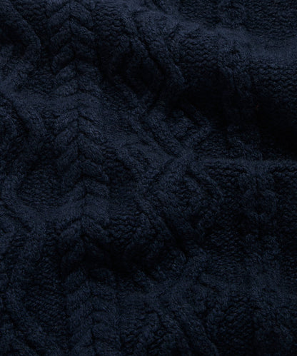 TS x Inis Meáin 50-Year Aran Mockneck Sweater - Navy