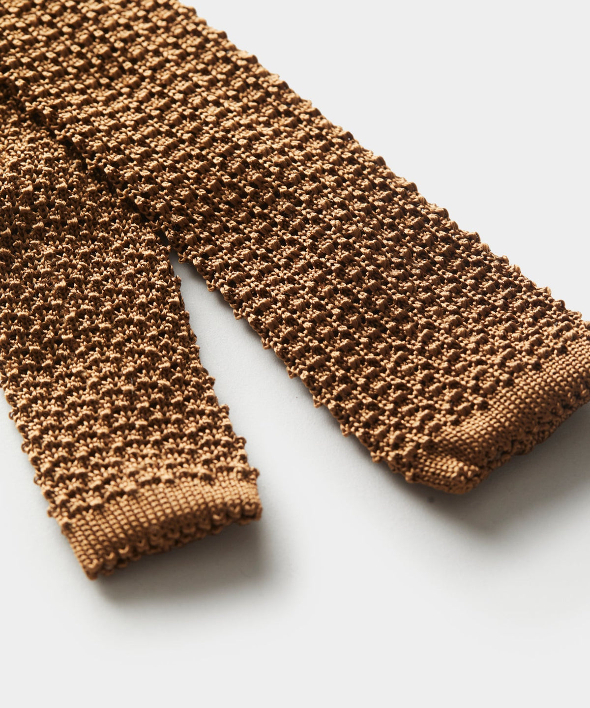 Italian Silk Knit Tie - Tobacco