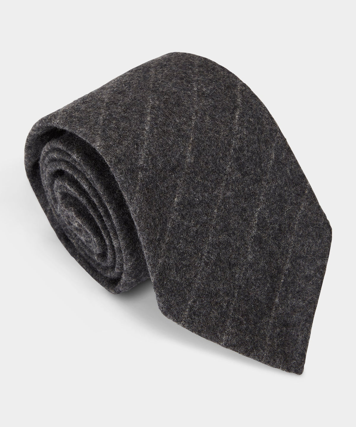 Pinstripe Flannel Wool Tie - Grey