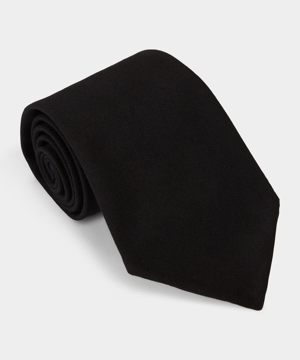 Italian Wool Gabardine Tie - Black