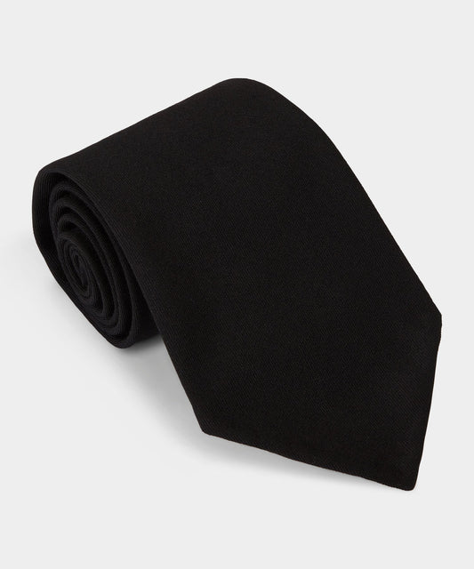 Italian Wool Gabardine Tie - Black