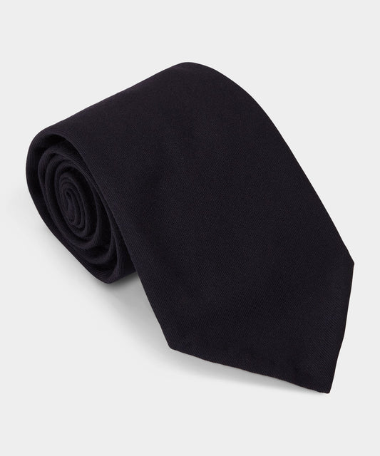 Italian Wool Gabardine Tie - Navy