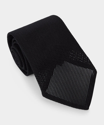 Italian Grenadine Silk Tie - Black