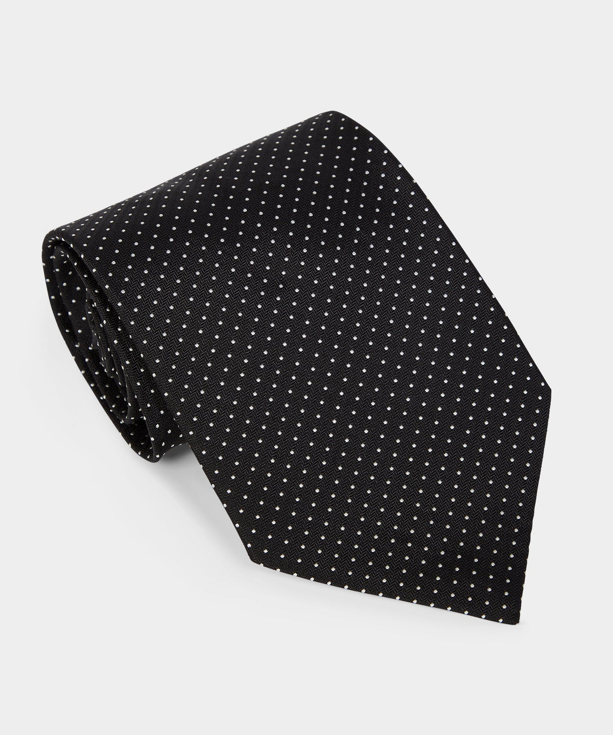 Italian Silk Micro Dot Tie - Black