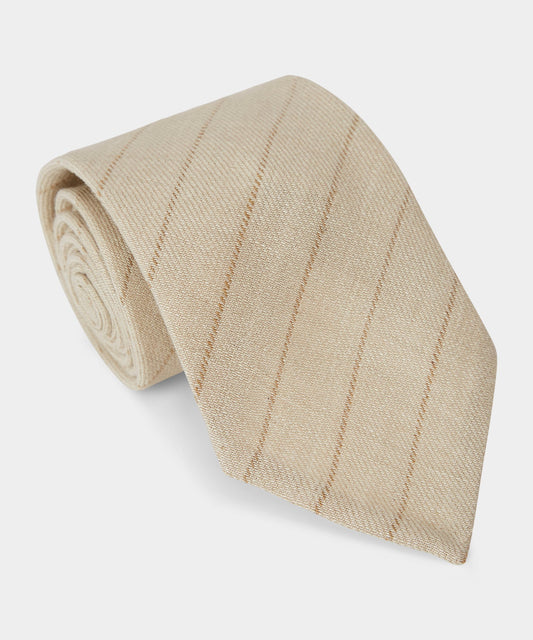Italian Linen-Silk Tie - Tan