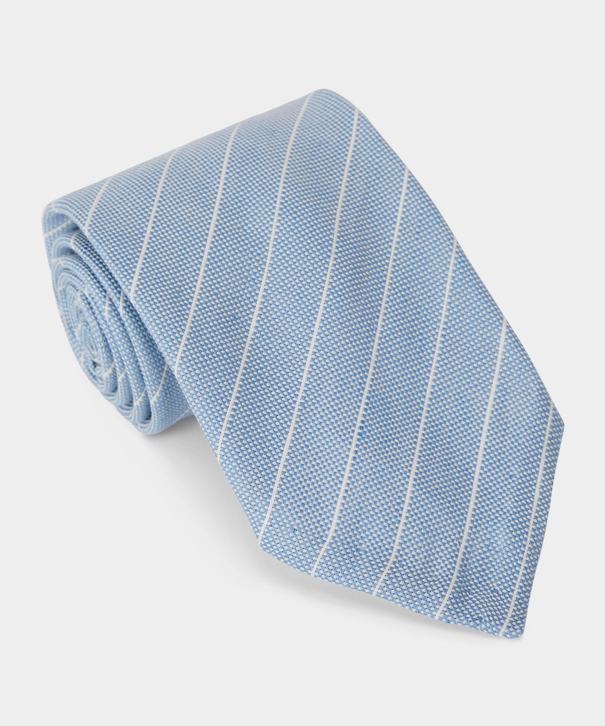 Italian Linen-Cotton Tie - Light Blue