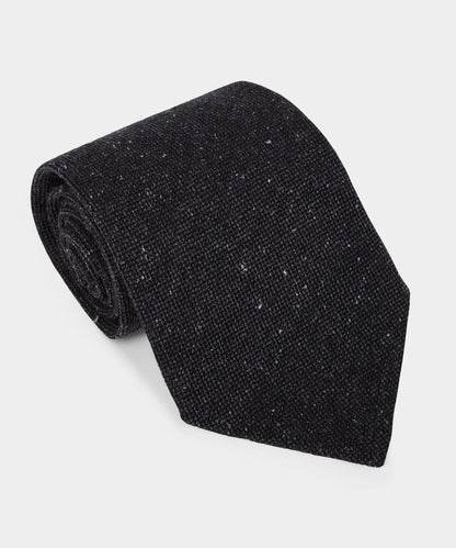 Italian Donegal Wool-Silk Tie - Charcoal