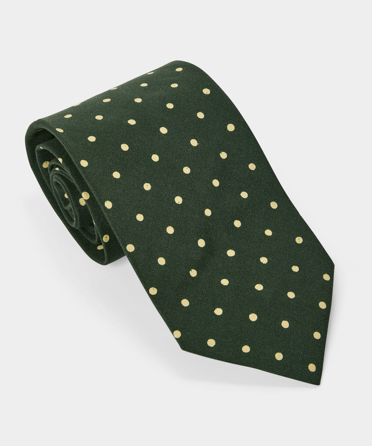 Italian Silk Big Dot Tie - Emerald Green