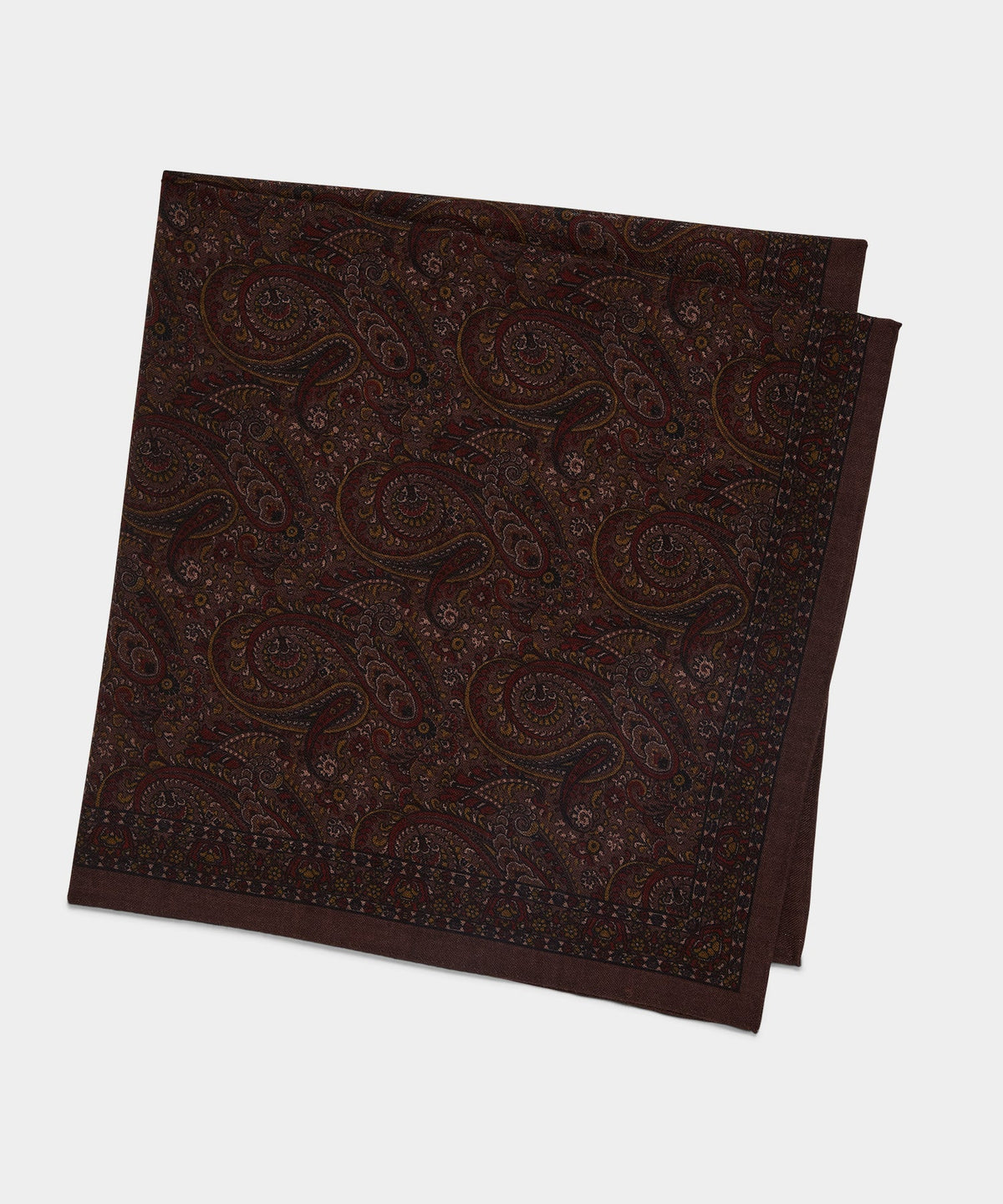 Italian Wool Paisley Neckerchief - Raisin