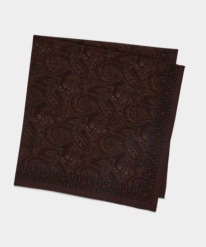 Italian Wool Paisley Neckerchief - Raisin