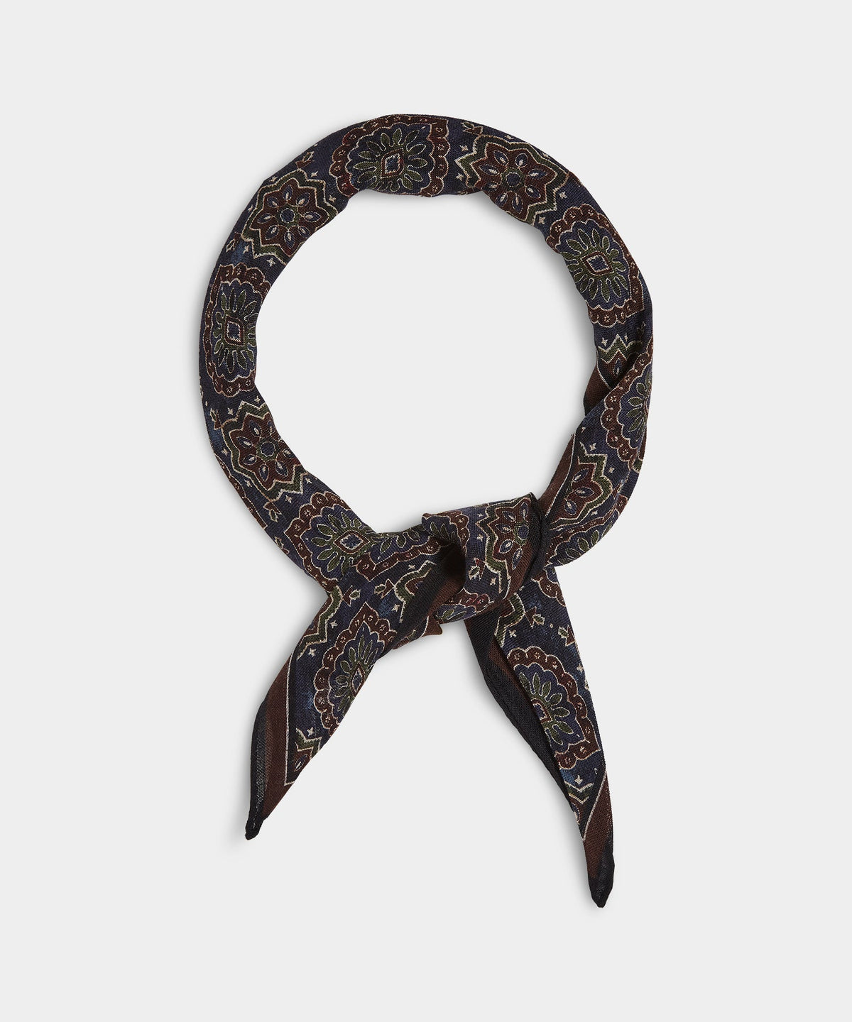 Wool Medallion Neckerchief - Navy