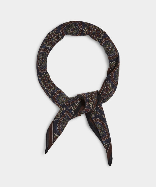 Wool Medallion Neckerchief - Navy