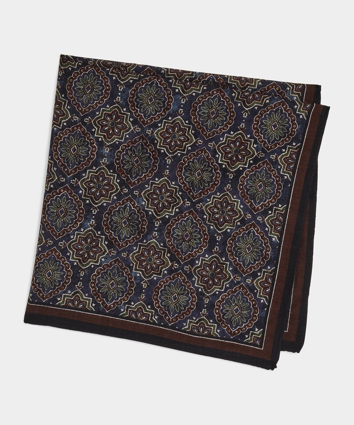 Wool Medallion Neckerchief - Navy