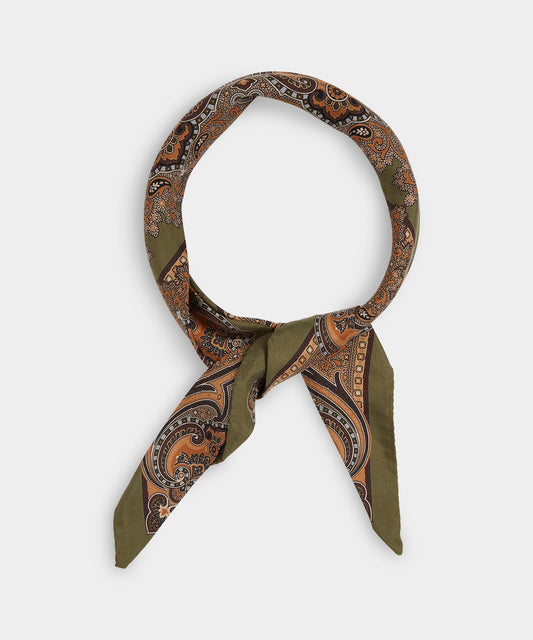 Silk Paisley Neckerchief - Light Sage