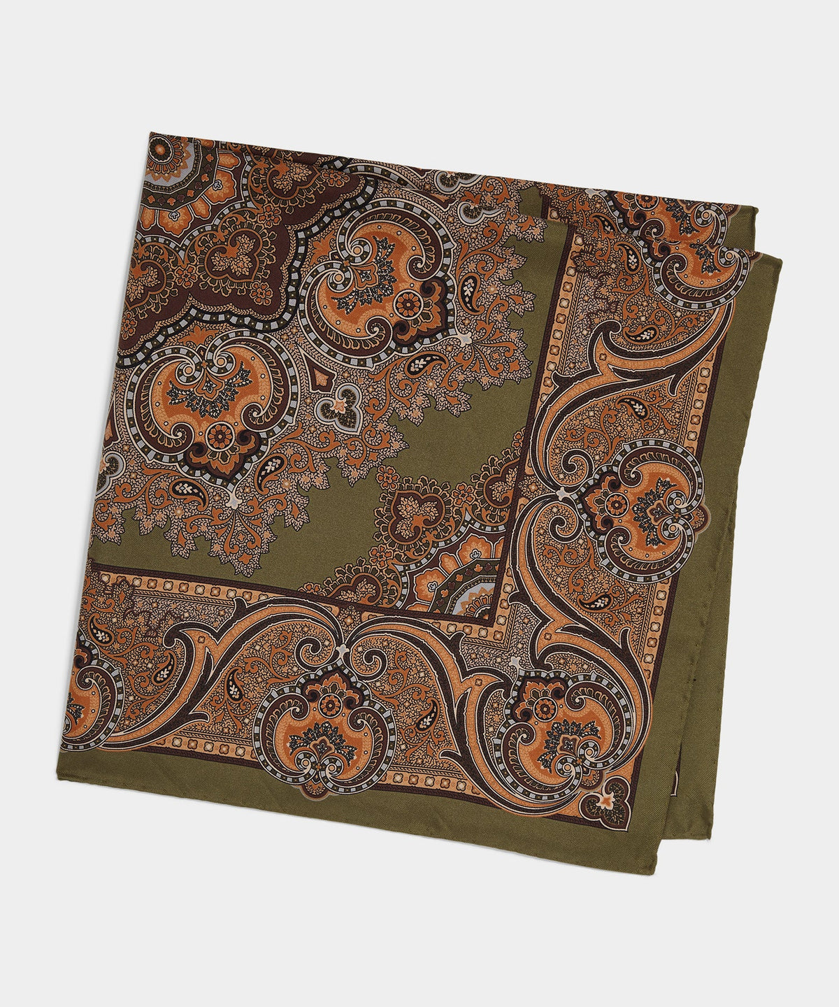 Silk Paisley Neckerchief - Light Sage